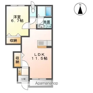 ディアコート美田園Ⅱ【1階】の間取り