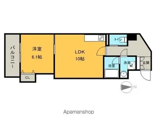 カスタリア志賀本通【201号室】の間取り