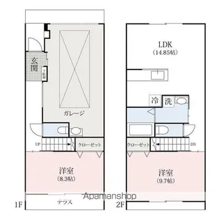 レジデンツK A・B【2階】の間取り