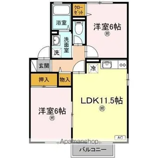 セジュールNANBA【2階】の間取り