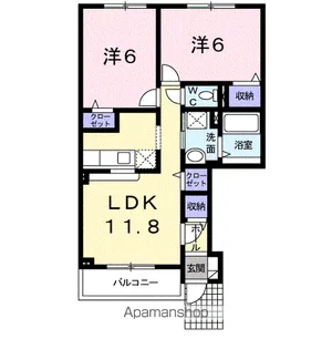 エスポアールB【1階】の間取り