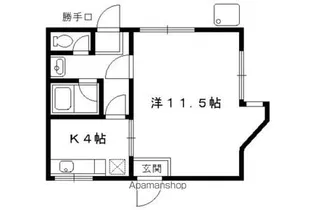 ウエストヒルズ桂【103号室】の間取り