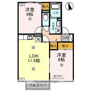 クロワッサンス【2階】の間取り
