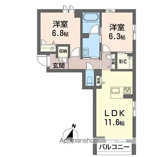 シャーメゾン ヴェルジェ【1階】の間取り