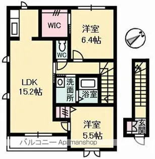グランドメゾン水呑 B棟【2階】の間取り