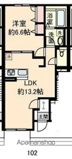 クレール【102号室】の間取り