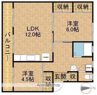 コーポラス三輪Ⅰ【3階】の間取り