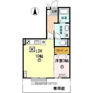 エクセレントヴィラ F棟【1階】の間取り