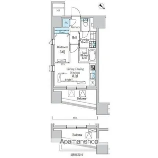 デュオフラッツ池尻大橋【7階】の間取り