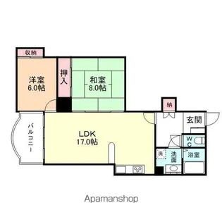 グラン・ドムール広瀬【6階】の間取り