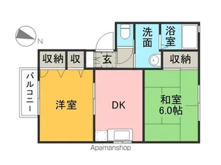 ボヌール十禅寺 B棟【2階】の間取り