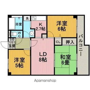 サニープラザ【4階】の間取り
