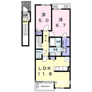 ラミーナⅠ【2階】の間取り