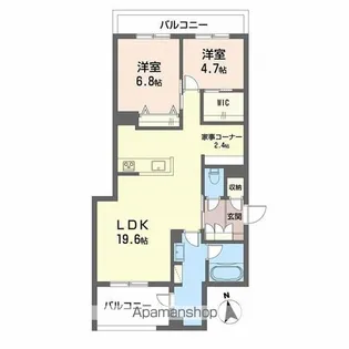 ベレオ安宅【2階】の間取り