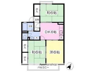 岩手県盛岡市黒石野3丁目【アパート】の間取り
