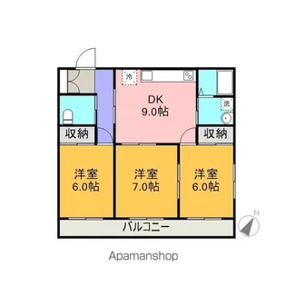 ロイヤルプラザ高田【101号室】の間取り