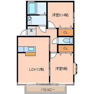 レーヴ落合壱番館【1階】の間取り