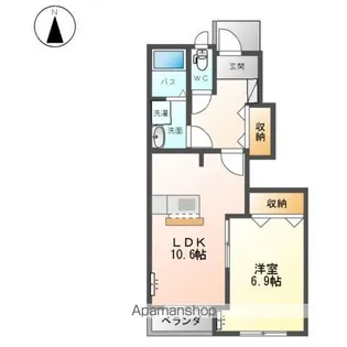 ホームガーデン二番谷地Ⅱ【1階】の間取り