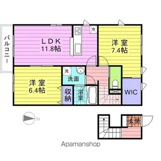 ヴィラーチェ堀西【2階】の間取り