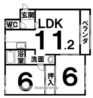 コーポ202A【202号室】の間取り