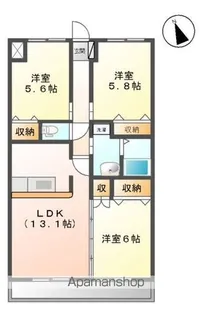 リバーヒルズ・S【206号室】の間取り