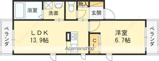 シャーメゾン今津中A棟【1階】の間取り