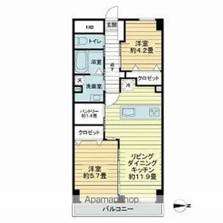 ベルザ西公園【2階】の間取り