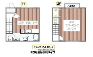 シャンブル江戸川Ⅷ【1階】の間取り