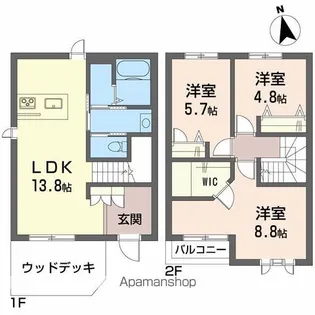 トスカーナガーデン A棟【101号室】の間取り