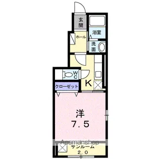 ル・エラブル中央【1階】の間取り