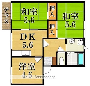 メゾンシェルブルー【1階】の間取り