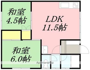 ベルディM【2階左号室】の間取り