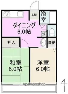 ハーモネート寺井【2階】の間取り