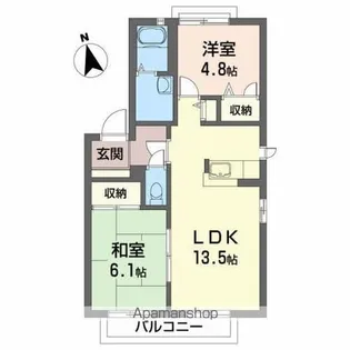 リバーサイド古川B【2階】の間取り