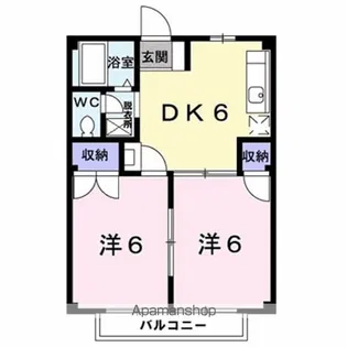 ファミールヤエス【1階】の間取り
