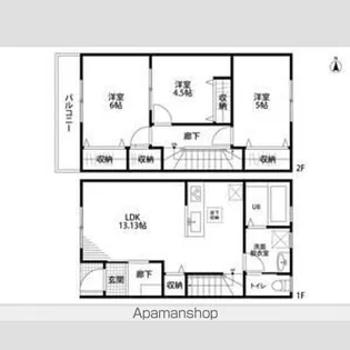 リーブルファイン六貫山【102号室】の間取り