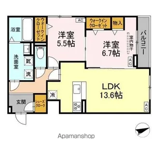 ルヴィータ広瀬【3階】の間取り