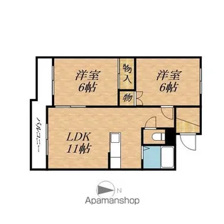 クレス東2条【2階】の間取り