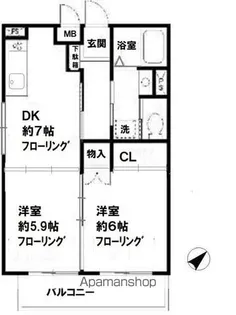 ファインクレスト八千代台【1階】の間取り