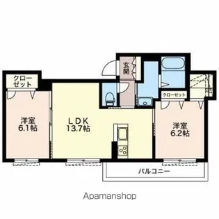 フローラテラスⅠ【3階】の間取り