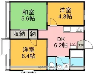 タウニーサイトウA棟【2階】の間取り