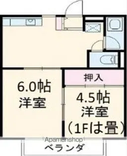 北ハイツ【2階】の間取り