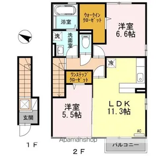 ウィット室積Ⅱ【II203号室】の間取り