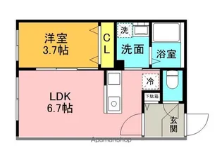 レジデンス円山北【1階】の間取り