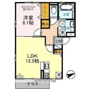 メルベーユ紀ノ国【101号室】の間取り