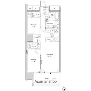 ザ・パークハビオ北千住【14階】の間取り