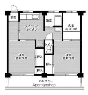 ビレッジハウス東野3号棟【402号室】の間取り