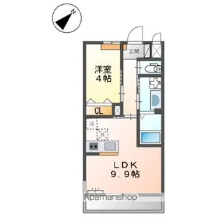 ハイドパーク西新涯【1階】の間取り