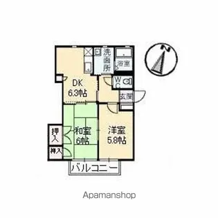 シャトリエ 弐番館【2階】の間取り