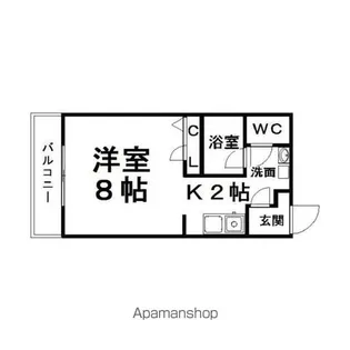 RISING SUN【302号室】の間取り